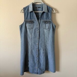Silver Jeans Co. Lightweight Denim Mini Dress Sleeveless Women’s L 100% cotton